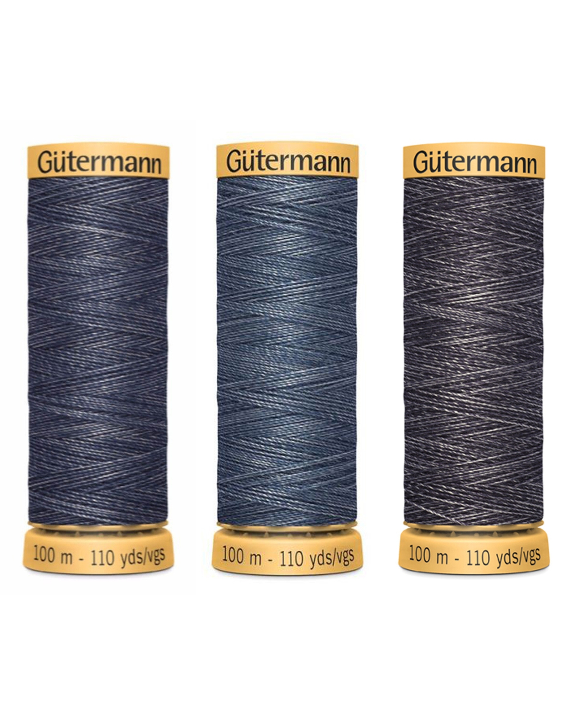 Fil à coudre - jeans - Gütermann<br /><i>3 couleurs et 1 longueur</i> - Tissushop